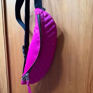 Athleta Fuchsia Crossbody Bag with Black Strap